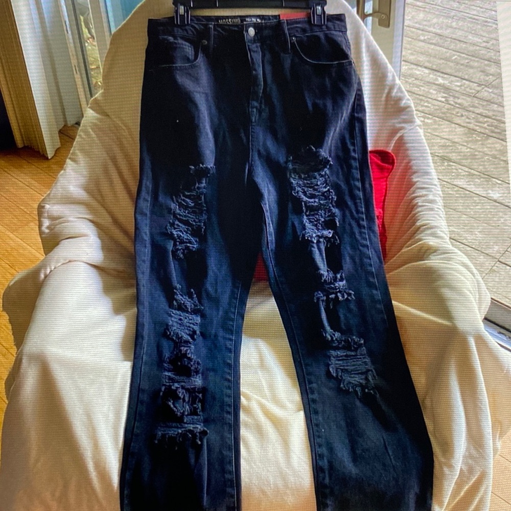 Mossimo Black CottonStretch Distressed High Rise Jeans New With Tags